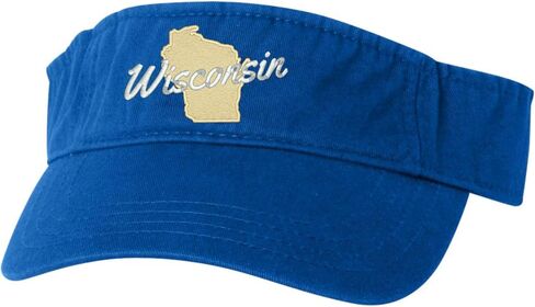 Go All Out Wisconsin Metallic Silver Script & Gold Silhouette Bucket Ponytail Visor Embroidered Cap Dad Hat in Saudi Arabia