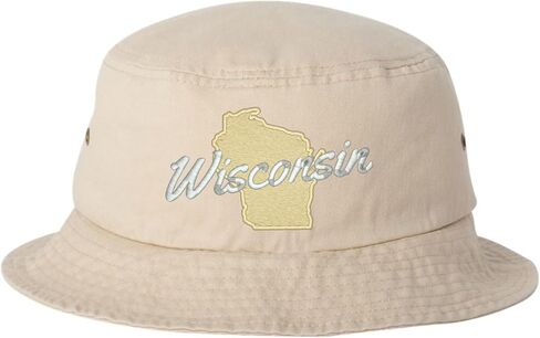 Go All Out Wisconsin Metallic Silver Script & Gold Silhouette Bucket Ponytail Visor Embroidered Cap Dad Hat in Saudi Arabia