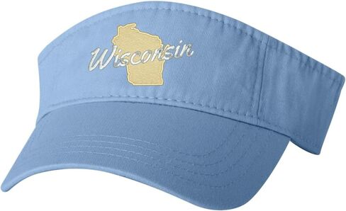 Go All Out Wisconsin Metallic Silver Script & Gold Silhouette Bucket Ponytail Visor Embroidered Cap Dad Hat in Saudi Arabia