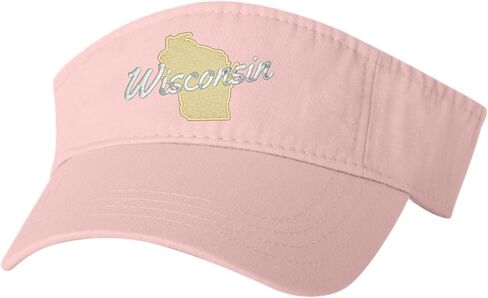 Go All Out Wisconsin Metallic Silver Script & Gold Silhouette Bucket Ponytail Visor Embroidered Cap Dad Hat in Saudi Arabia