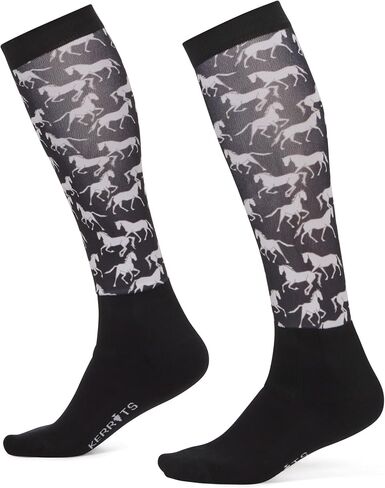 Kerrits Kids Dual Zone Equestrian Tall Boot Socks – Kids Knee-High Horse Riding Socks with Foot Cushion & Horse Print in Saudi Arabia