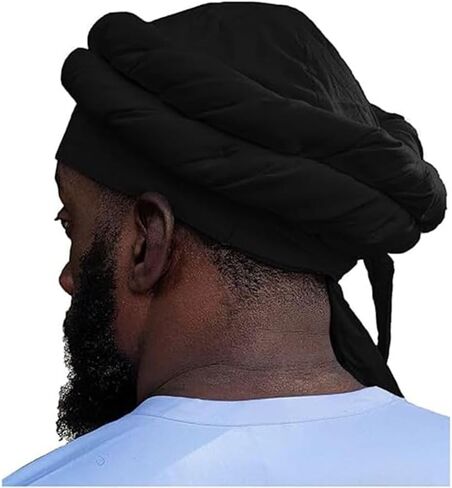 Turban Head Wraps for Men, Skull Cap, Halo Turban, Pre-Tied Tassels Men, Satin Lined Hat with Fringe Twisted Tail in Saudi Arabia