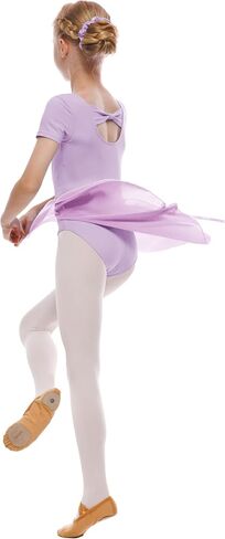 Girls Ballet Dance Short Sleeve Leotard with Removable Skirt and Tights Combo, Toddlers Gymnastics Ballerina Outfit in Saudi Arabia
