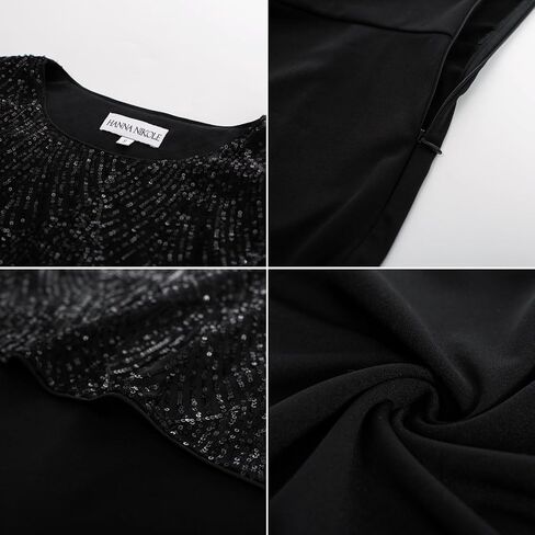 Hanna Nikole Women's Sleeveless Cape Dress with Sequin Overlay Sequin Bodycon Pencil Dress in Saudi Arabia