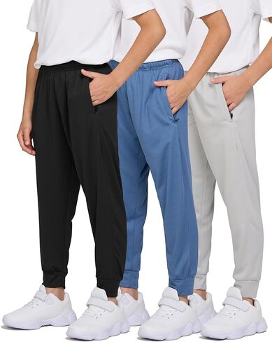 Pure Champ 3 Pack Boys Poys Spectpants Mesh Lightweight Kids Withing with Zipper Mobicets Active Quick-Dry Boys Sister 4-20 in Kuwait