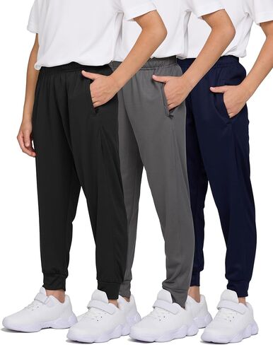 Pure Champ 3 Pack Boys Poys Spectpants Mesh Lightweight Kids Withing with Zipper Mobicets Active Quick-Dry Boys Sister 4-20 in Kuwait