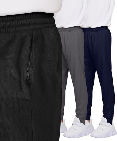 Pure Champ 3 Pack Boys Poys Spectpants Mesh Lightweight Kids Withing with Zipper Mobicets Active Quick-Dry Boys Sister 4-20 in Kuwait