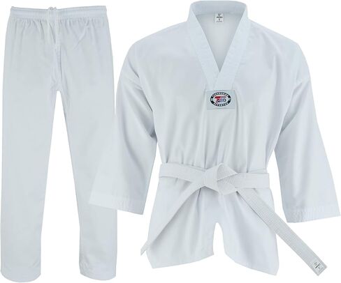 مجموعة TAEKWONDO GI العادية مجموعة 8oZ Ultra Light Premium Fabric بدلة TKD مع حزام للأطفال للجنسين in Kuwait