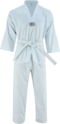 مجموعة TAEKWONDO GI العادية مجموعة 8oZ Ultra Light Premium Fabric بدلة TKD مع حزام للأطفال للجنسين in Kuwait