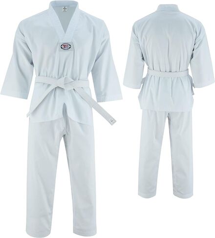 مجموعة TAEKWONDO GI العادية مجموعة 8oZ Ultra Light Premium Fabric بدلة TKD مع حزام للأطفال للجنسين in Kuwait