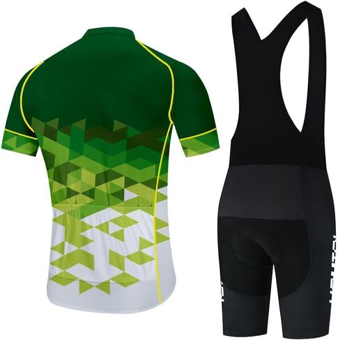 Men Cycling Jersey Set Bike Suit Short Sleeve Cycling Outfits Quick Dry Gel Sponge Padded Cycling Bibs in Kuwait