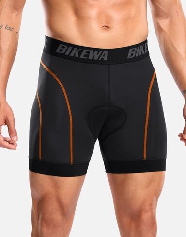 Bikewa Men's Cycling Underwear with Anti-Slip Leg Grips 4D Padded Bike Shorts MTB Liner for Bicycle Biking Riding in Kuwait