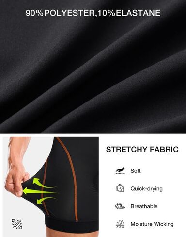 Bikewa Men's Cycling Underwear with Anti-Slip Leg Grips 4D Padded Bike Shorts MTB Liner for Bicycle Biking Riding in Kuwait