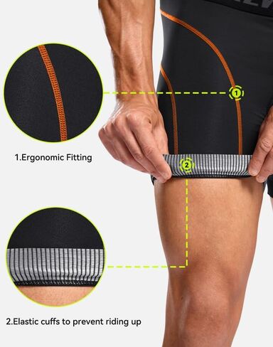 Bikewa Men's Cycling Underwear with Anti-Slip Leg Grips 4D Padded Bike Shorts MTB Liner for Bicycle Biking Riding in Kuwait