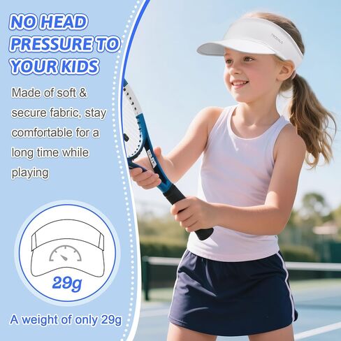 Kids Sun Visor Hats for Girls Boys, Lightweight Cooling Stretchy Visor, Packable Sports Hat for Running, Tennis, Golf in Saudi Arabia