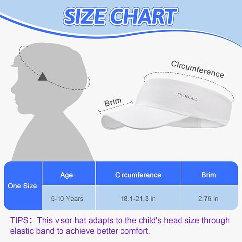 Kids Sun Visor Hats for Girls Boys, Lightweight Cooling Stretchy Visor, Packable Sports Hat for Running, Tennis, Golf in Saudi Arabia