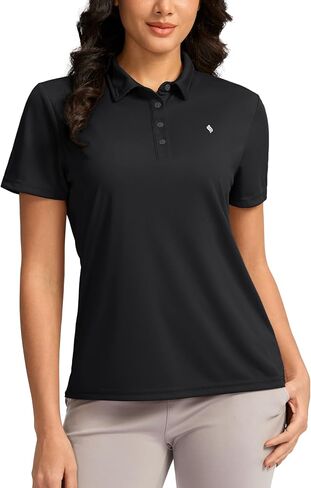 Women's Golf Shirt Short Sleeve Lightweight Moisture Wicking Work Tennis Tops Collared Polo Shirts for Women with 4-Button in Saudi Arabia