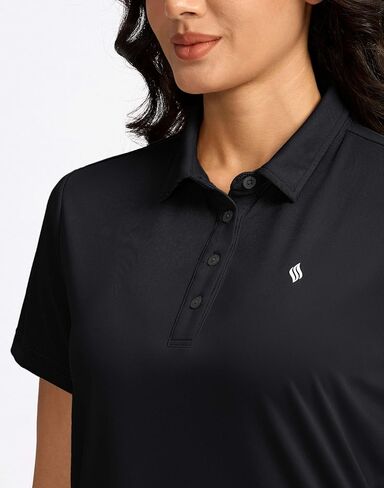 Women's Golf Shirt Short Sleeve Lightweight Moisture Wicking Work Tennis Tops Collared Polo Shirts for Women with 4-Button in Saudi Arabia