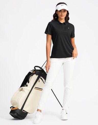 Women's Golf Shirt Short Sleeve Lightweight Moisture Wicking Work Tennis Tops Collared Polo Shirts for Women with 4-Button in Saudi Arabia