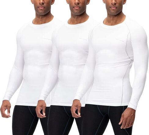 DEVOPS 3 Pack Men's UPF 50+ Long Sleeve Compression Shirts Quick Dry, Cool Gear for Garage Garden Gym Yard and Workouts in Saudi Arabia
