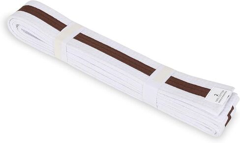 Macs White Belt مع شريط ملون 1.75 '' فنون قتالية واسعة/الكاراتيه/التايكوندو للبالغين/حزام الالتفاف المزدوج للأطفال in Kuwait