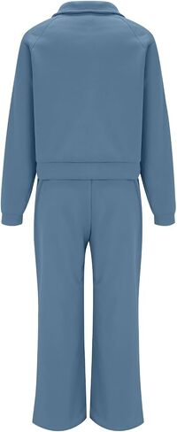 Womens 2 Piece Outfits Lounge Half Zip Hoodie Sweatsuit Sets Oversized Sweatshirt Baggy Fall Fashion Sweatpants Light Blue in Saudi Arabia