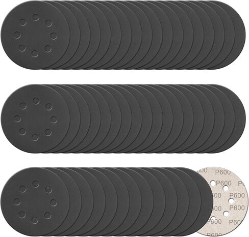 140 قطعة من أقراص الصنفرة الرطبة والجافة مقاس 5 بوصات وخطاف وحلقة 8 فتحات من ورق الصنفرة 400/600/800/1000/1500/2000/3000 مجموعة متنوعة من الحبيبات مع لوحة واجهة للصنفرة المدارية وتلميع المعادن والخشب والبلاستيك in Kuwait