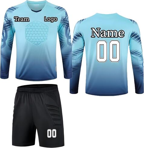 حارس مرمى مخصص Jerseys الشباب الرجال مع رقم اسم فريق شعار هدف كرة القدم جيرسي للطفل الكبار in Kuwait