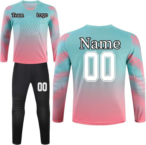 حارس مرمى مخصص Jerseys الشباب الرجال مع رقم اسم فريق شعار هدف كرة القدم جيرسي للطفل الكبار in Kuwait