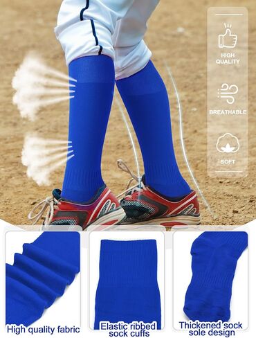 3 Pairs Baseball Socks and Softball Belts Set Adjustable Elastic Belt Athletic Sock Moisture-Wicking for Youth in Saudi Arabia