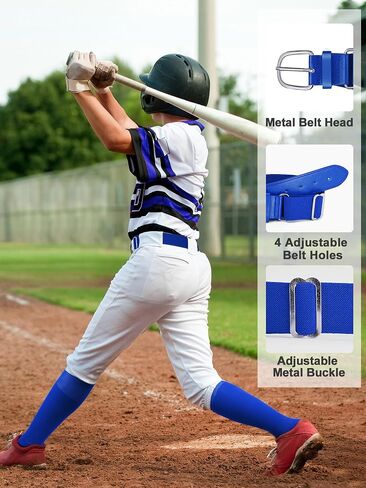 3 Pairs Baseball Socks and Softball Belts Set Adjustable Elastic Belt Athletic Sock Moisture-Wicking for Youth in Saudi Arabia