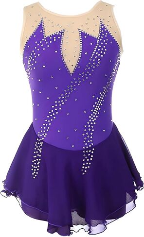 Figure Skating Dress Women, Girl Skating Skirt, Ice Skating Dress, Ballet Clothes Leotard Girls Training Wear in Saudi Arabia