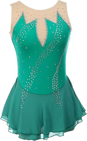 Figure Skating Dress Women, Girl Skating Skirt, Ice Skating Dress, Ballet Clothes Leotard Girls Training Wear in Saudi Arabia