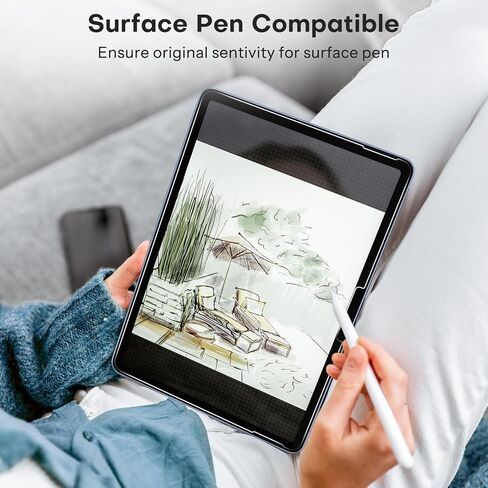 واقي شاشة OMOTON مكون من قطعتين لجهاز Microsoft Surface Go 4 / Surface Go 3 / Surface Go 2 / Surface Go (10.5 بوصة، 2023/2021/2020/2018)، زجاج مقسى/صديق للحافظة/قلم سطحي متوافق in Saudi Arabia