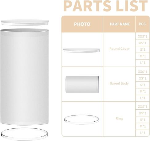 Set of 5 Clear Cylinder Pedestal Stand with Covers, Cilindros para Fiestas Redondos Blancos, Acrylic Cylinder Stands and Cover Set for Party Wedding Birthday Baby Shower Event Decor Display in Saudi Arabia