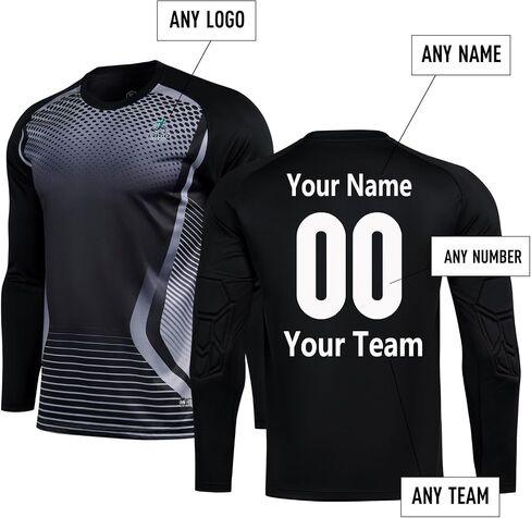 Customized Goalie Kids Uniforms Kids Teenage Boys and Girls Number Adult Jersey with Sponge in Saudi Arabia