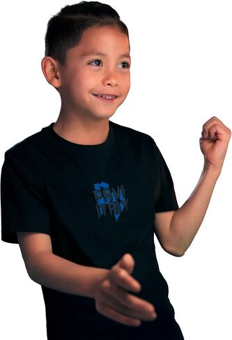 T-Shirt Black Cotton 97% Elastane 3% for Kids with Exclusive Styles and Quality, Comfort. in Saudi Arabia