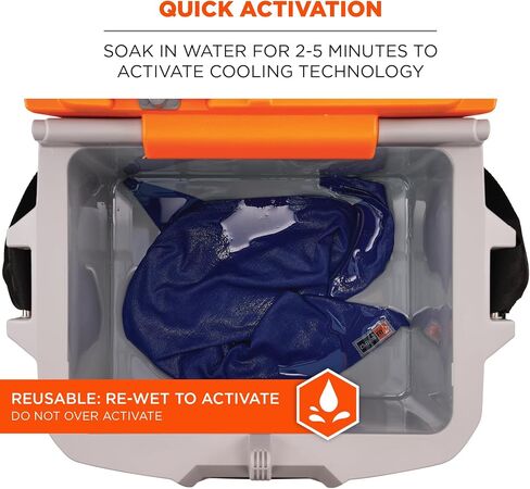 Cooling Dew Rag, Fire Resistant, Evaporative Polymer Crystals for Cooling Relief, Ergodyne Chill Its 6710FR,Blue in Saudi Arabia