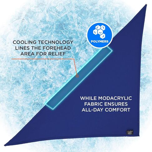 Cooling Dew Rag, Fire Resistant, Evaporative Polymer Crystals for Cooling Relief, Ergodyne Chill Its 6710FR,Blue in Saudi Arabia