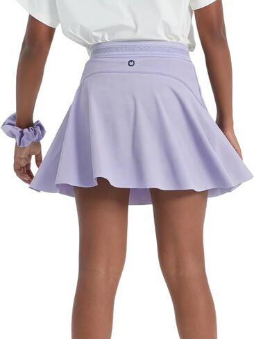 PATPAT Girls Tennis Skirt, 2 in 1 Skort with Bamboo Viscose Shorts & Pocket, Athletic Flowy Kids Uniform for Golf Dance Cheer in Saudi Arabia