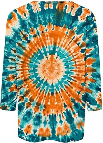 3/4 طول الأكمام من أعلى نساء قمم TISE TSHIRTS HIPPIE 70S TOPS بالإضافة in Kuwait