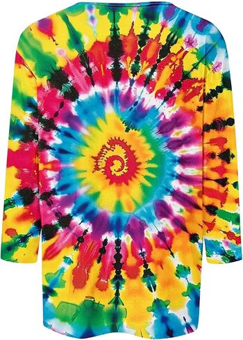 3/4 طول الأكمام من أعلى نساء قمم TISE TSHIRTS HIPPIE 70S TOPS بالإضافة in Kuwait