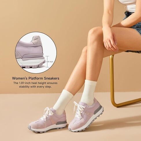 أحذية رياضية نسائية من BEAU TODAY، أحذية رياضية عصرية ذات نعل سميك للنساء، أحذية تنس كاجوال للمشي in Saudi Arabia