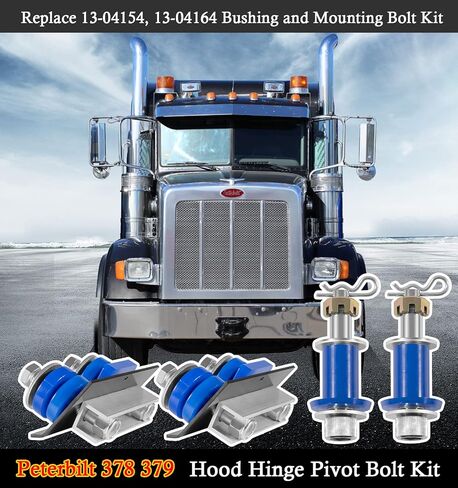 (Both-Side) for Peterbilt Parts M134708R & M134708L for Lower Hood Pivot Repair Assy and Engine Hood Hinge Pivot Bolt Kit, for Peterbilt 379 378 377 Hood Parts in Kuwait