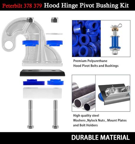 (Both-Side) for Peterbilt Parts M134708R & M134708L for Lower Hood Pivot Repair Assy and Engine Hood Hinge Pivot Bolt Kit, for Peterbilt 379 378 377 Hood Parts in Kuwait