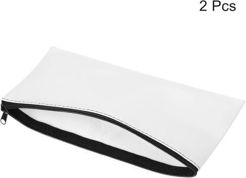 PATIKIL Waterproof Zipper Bag, 2 Pack Leatherette Small Compact Bills Bank Deposit Cash Storage Pouch for Office, Sky Blue in Kuwait