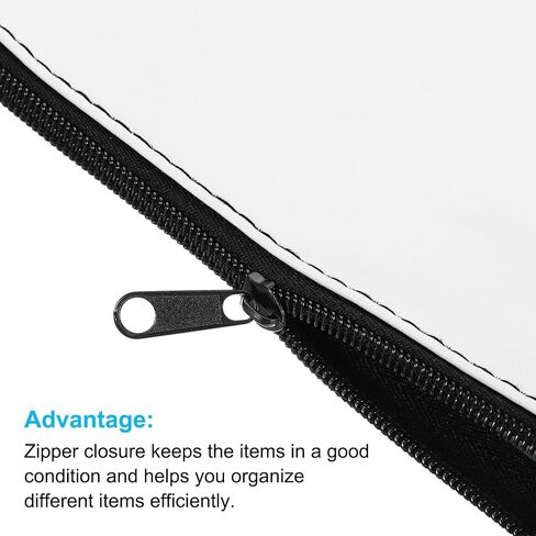 PATIKIL Waterproof Zipper Bag, 2 Pack Leatherette Small Compact Bills Bank Deposit Cash Storage Pouch for Office, Sky Blue in Kuwait