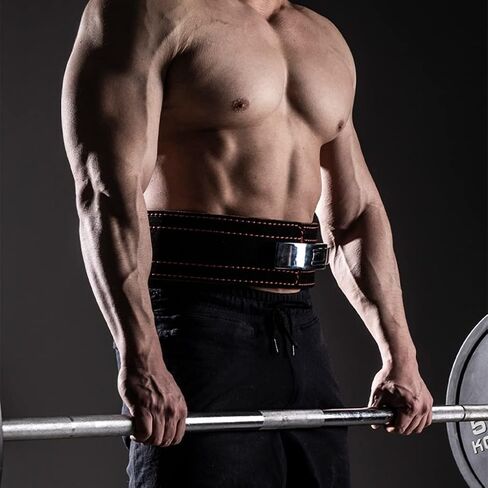 Premium Cowhide Leather Weightlifting Belt - Four Layers Lever Buckle for Men & Women - Ideal for Squats & Strength Training in Saudi Arabia