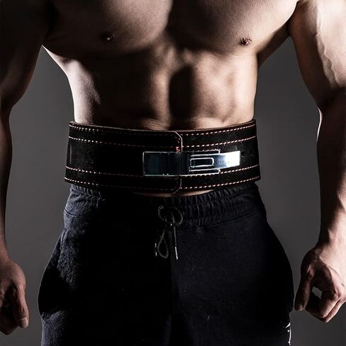 Premium Cowhide Leather Weightlifting Belt - Four Layers Lever Buckle for Men & Women - Ideal for Squats & Strength Training in Saudi Arabia