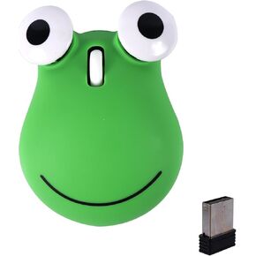 2.4G Wireless Mouse Cute Frog Computer Mouse Bluetooth Mouse USB Optical 1600DPI Mouse Portable Travel Dual-Mode Cordless Mice with Receiver for Laptop, PC, Notebook-Green in Saudi Arabia